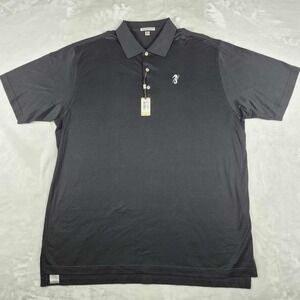Peter Millar Polo Shirt Men's 2XL XXL Black Golf Performance Short Sleeve NWT